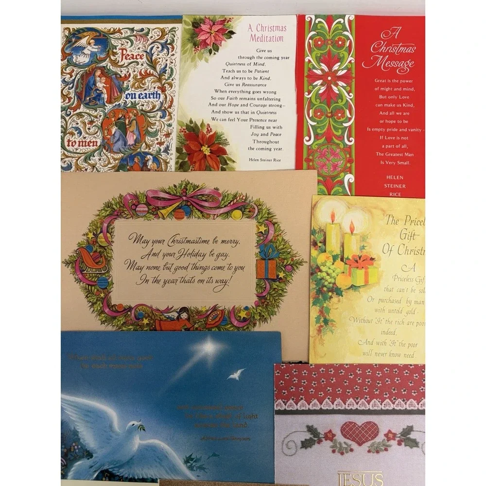 Vintage Christmas Cards Fronts ONLY Bible  Verses More Scrapbooking Crafts 50+